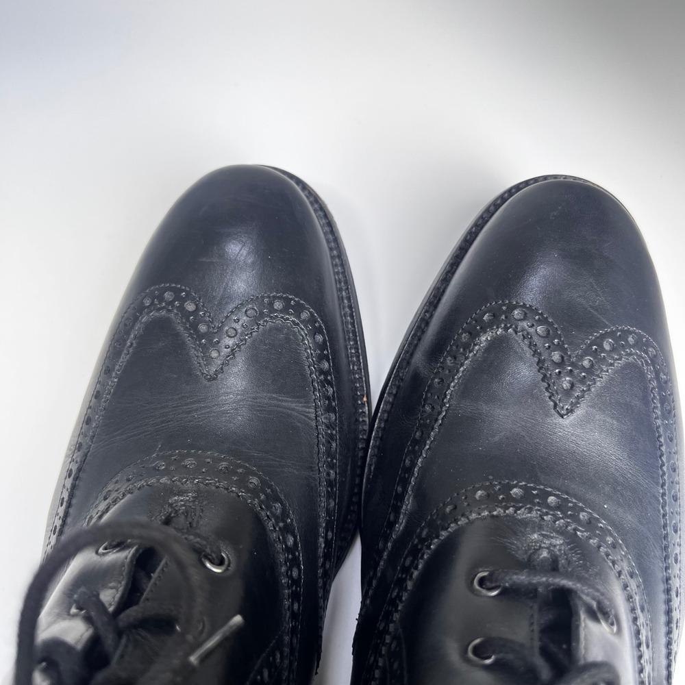 Cole Haan Wingtip Boots Mens 11.5 M Black Leather Dress Brogue Lace Up - Picture 6 of 10